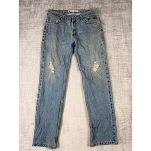 Harley Davidson Jeans Mens 35x34 Blue Denim Straight Leg Biker Motorcycle Pants